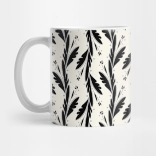 Black & White Hand Drawn Vines Pattern Mug